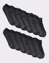 Hanes Men's Cushioned No Show Socks, X-Temp, 12-Pairs