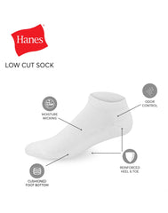 Hanes X-Temp Men's Cushioned Low Cut Socks, 12-Pairs