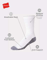 Hanes Men&rsquo;s Cushioned Crew Socks, X-Temp, 12-Pairs