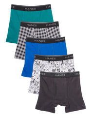 Hanes Comfort Flex Boys' Boxer Brief Underwear, 5-Pack