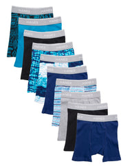 Hanes Comfort Flex Boys' Boxer Brief Super Value Pack, Prints/Solids, 10-Pack