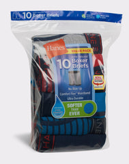 Hanes Comfort Flex Fit Boys' Ringer Boxer Brief Underwear, 10-Pack