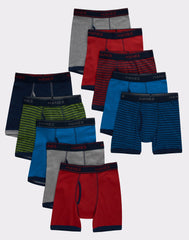 Hanes Comfort Flex Fit Boys' Ringer Boxer Brief Underwear, 10-Pack