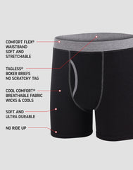 Hanes ComfortSoft Boys' Boxer Brief Super Value Pack, Prints/Solids, 10-Pack