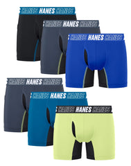 Hanes Moves Boys' Anti-Chafe Boxer Brief Underwear, Assorted, 6-Pack