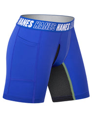 Hanes Moves Boys' Anti-Chafe Long Leg Boxer Brief Underwear, Assorted, 6-Pack