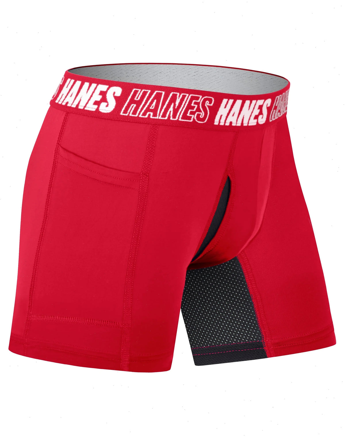 Hanes Moves Boys' Anti-Chafe Long Leg Boxer Brief Underwear, Assorted Colors, 6-Pack