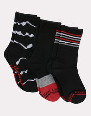 Hanes Originals Boys' Crew Socks Pack, Moisture Wicking, 3-Pairs