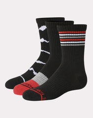 Hanes Originals Boys' Crew Socks Pack, Moisture Wicking, 3-Pairs