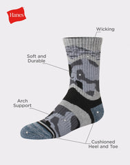 Hanes Originals Boys' Crew Socks Pack, Moisture Wicking, 3-Pairs