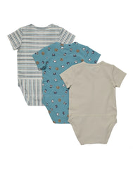 Hanes Pure Comfort Baby Short Sleeve Bodysuits, Organic Cotton, Boys &amp; Girls, 3-Pack