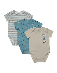 Hanes Pure Comfort Baby Short Sleeve Bodysuits, Organic Cotton, Boys &amp; Girls, 3-Pack