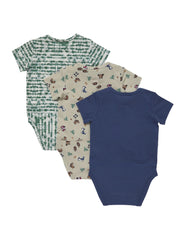 Hanes Pure Comfort Baby Short Sleeve Bodysuits, Organic Cotton, Boys &amp; Girls, 3-Pack