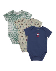 Hanes Pure Comfort Baby Short Sleeve Bodysuits, Organic Cotton, Boys &amp; Girls, 3-Pack