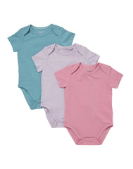 Hanes Pure Comfort Baby Short Sleeve Bodysuits, Organic Cotton, Boys &amp; Girls, 3-Pack