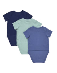 Hanes Pure Comfort Baby Short Sleeve Bodysuits, Organic Cotton, Boys &amp; Girls, 3-Pack