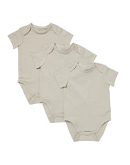 Hanes Pure Comfort Baby Short Sleeve Bodysuits, Organic Cotton, Boys &amp; Girls, 3-Pack