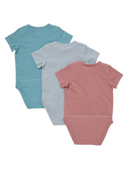 Hanes Pure Comfort Baby Short Sleeve Bodysuits, Organic Cotton, Boys &amp; Girls, 3-Pack