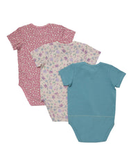 Hanes Pure Comfort Baby Short Sleeve Bodysuits, Organic Cotton, Boys &amp; Girls, 3-Pack