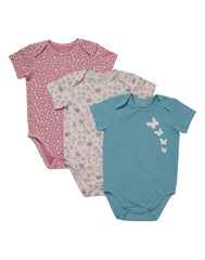 Hanes Pure Comfort Baby Short Sleeve Bodysuits, Organic Cotton, Boys &amp; Girls, 3-Pack