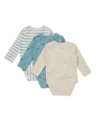 Hanes Pure Comfort Baby Long Sleeve Bodysuits, Organic Cotton, Boys &amp; Girls, 3-Pack