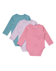 Hanes Pure Comfort Baby Long Sleeve Bodysuits, Organic Cotton, Boys &amp; Girls, 3-Pack