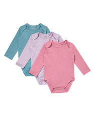 Hanes Pure Comfort Baby Long Sleeve Bodysuits, Organic Cotton, Boys &amp; Girls, 3-Pack