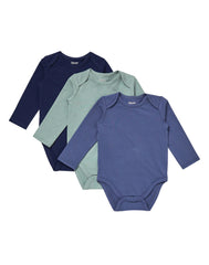 Hanes Pure Comfort Baby Long Sleeve Bodysuits, Organic Cotton, Boys &amp; Girls, 3-Pack