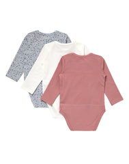 Hanes Pure Comfort Baby Long Sleeve Bodysuits, Organic Cotton, Boys &amp; Girls, 3-Pack