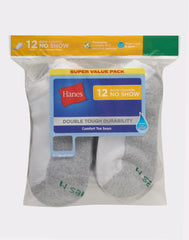 Hanes Double Tough Boys' Cushion No Show Socks, 12-Pairs
