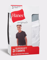 Hanes Originals Boys' SuperSoft T-Shirt, Assorted, 3-Pack