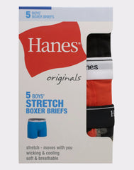 Hanes Originals Boys' Boxer Brief Underwear, Orange &amp; Assorted, 5-Pack