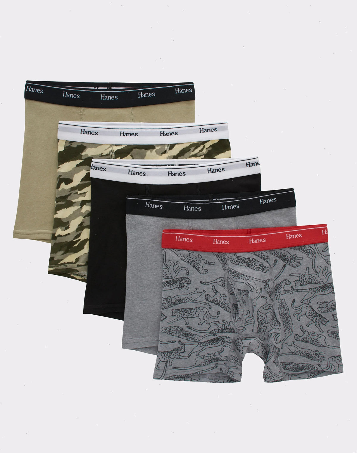 Hanes Originals Boys' Boxer Brief Underwear, Camo &amp; Assorted, 5-Pack