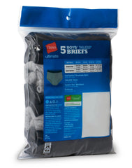 Hanes Ultimate ComfortSoft Boys' Brief Underwear, Assorted, 5-Pack