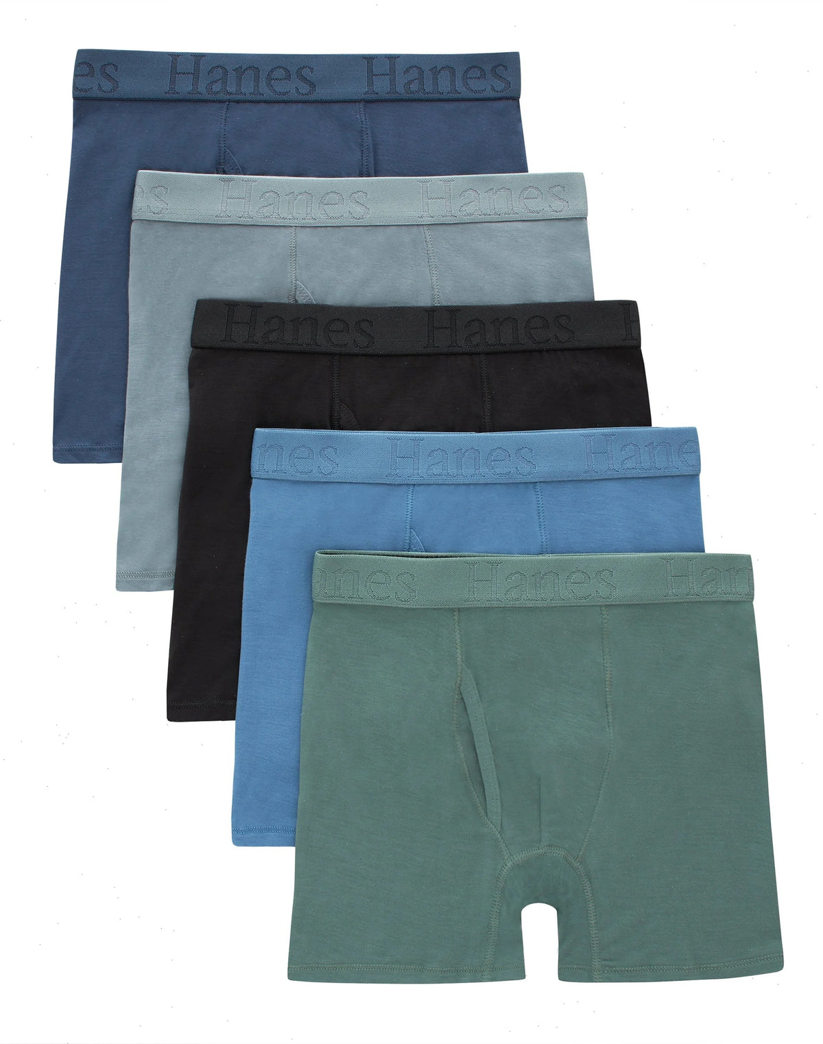 Hanes Originals Ultimate SuperSoft Boys' Boxer Brief Underwear, Black, 5-Pack