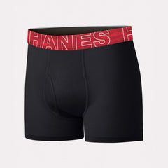 Hanes Moves Boys' Breathable Mesh Boxer Brief Underwear, X-Temp, Black, 5-Pack