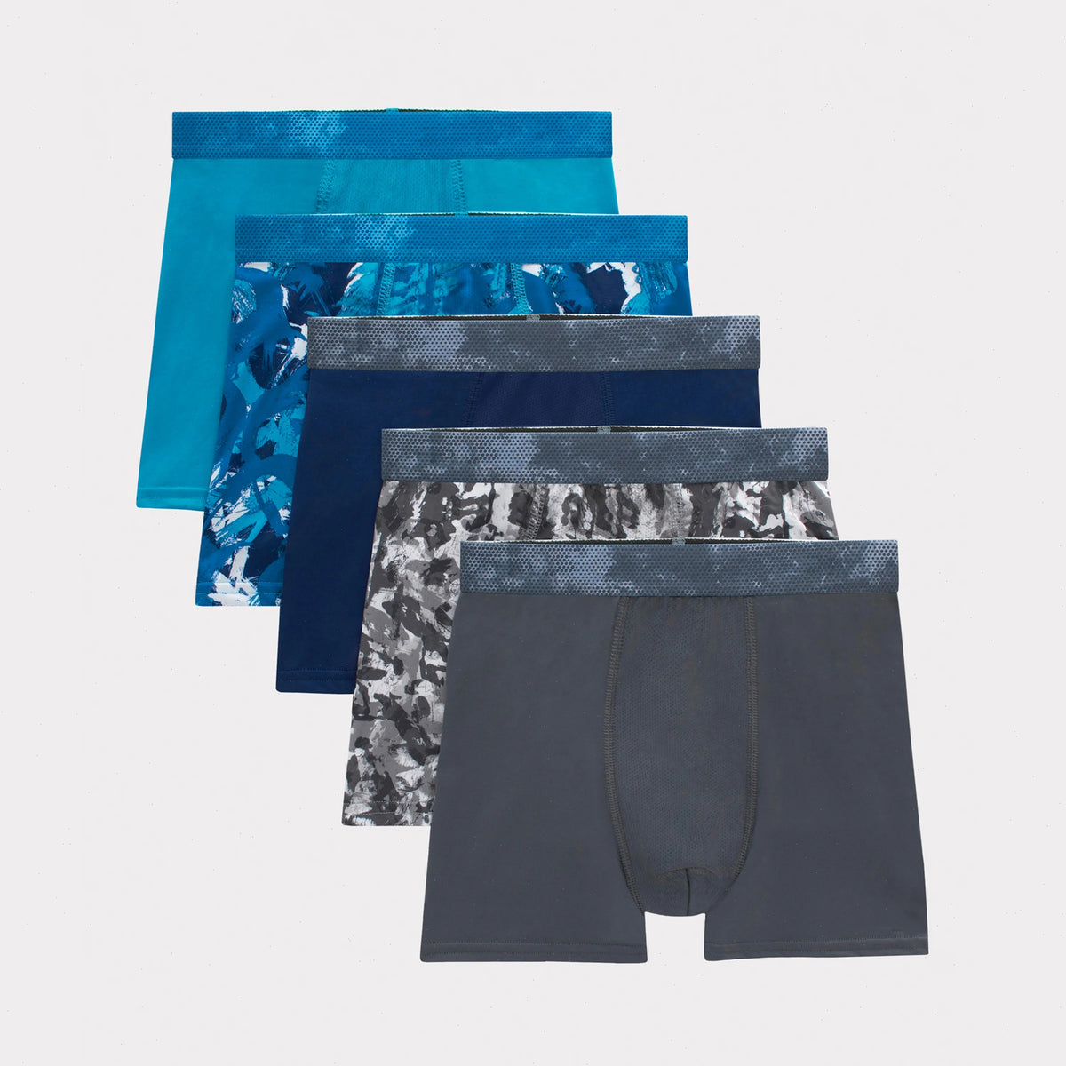 Hanes Moves Boys' Breathable Boxer Brief Underwear, X-Temp, Assorted Prints &amp; Solids, 5-Pack