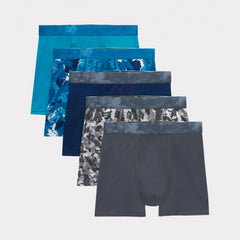 Hanes Moves Boys' Breathable Boxer Brief Underwear, X-Temp, Assorted Prints &amp; Solids, 5-Pack