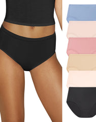 Hanes Women's Super Stretch Microfiber Modern Brief Underwear, Comfort Flex Fit, 6-Pack