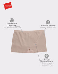 Hanes Women's Seamless Boyshort Underwear, Comfort Flex Fit, 6-Pack