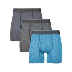 Hanes Comfort Flex Fit Men's Breathable Stretch Mesh Boxer Brief Underwear, Blue/Grey/Black, 3-Pack