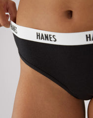 Hanes Soft &amp; Breathable Women&rsquo;s Ribbed Cotton Bikini Underwear, 3-Pack