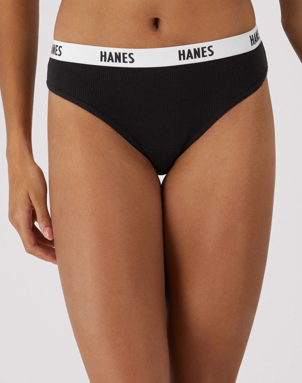 Hanes Soft &amp; Breathable Women&rsquo;s Ribbed Cotton Bikini Underwear, 3-Pack