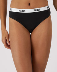 Hanes Soft &amp; Breathable Women&rsquo;s Ribbed Cotton Bikini Underwear, 3-Pack