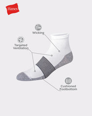 Hanes Cool DRI Men's Ankle Socks with Ventilation, 3-Pairs