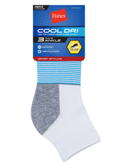 Hanes Cool DRI Men's Ankle Socks with Ventilation, 3-Pairs