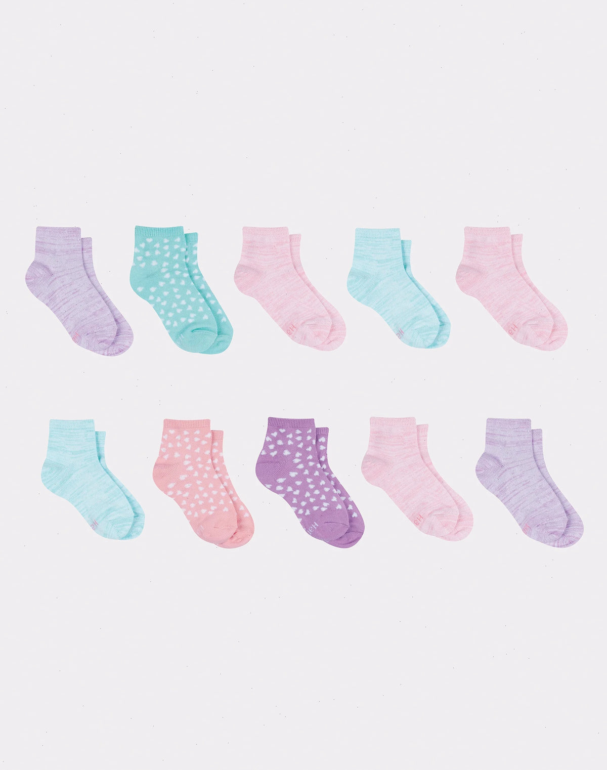 Hanes Comfort Soft Girls' Ankle Socks, 10-Pairs