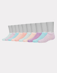 Hanes Comfort Soft Girls' No Show Socks, 10-Pairs