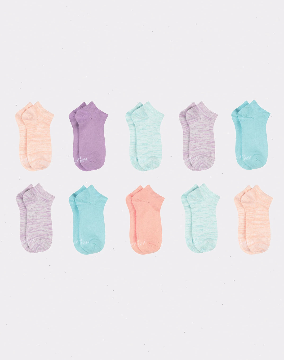 Hanes Comfort Soft Girls' No Show Socks, 10-Pairs