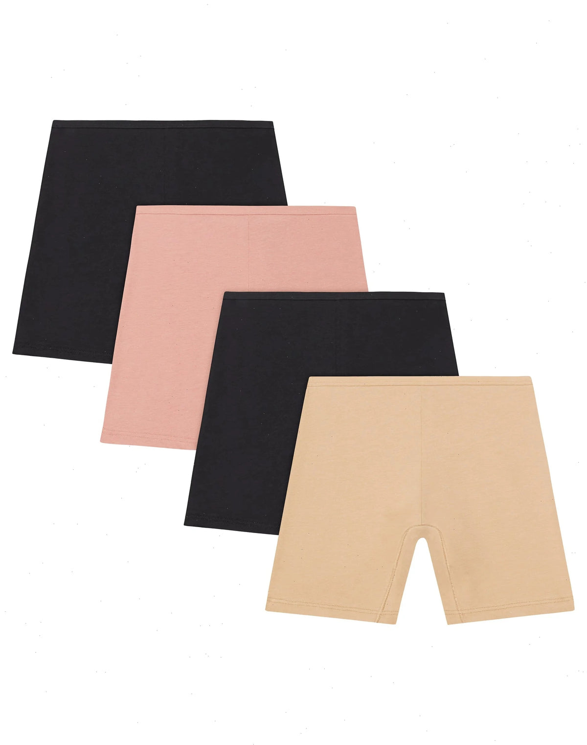 Hanes Girls' Play Shorts, 4-Pack, Cotton Stretch, Assorted Solids Multipacks